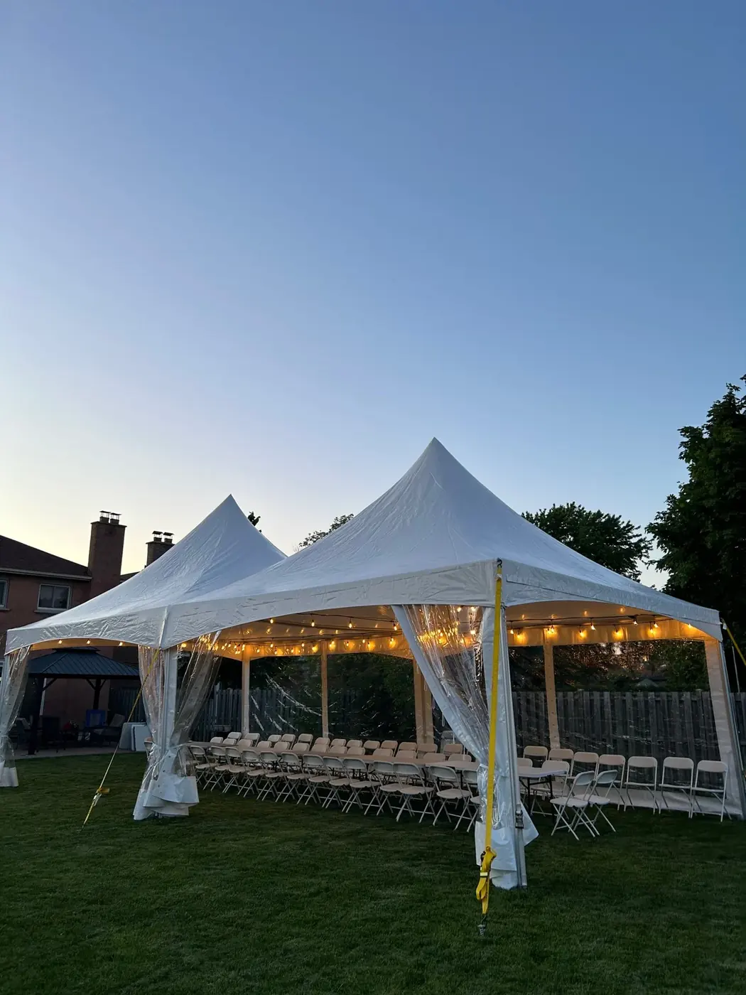 The wedding weekend begins — 20 × 40 tent tent rental by Dhillon Tents
