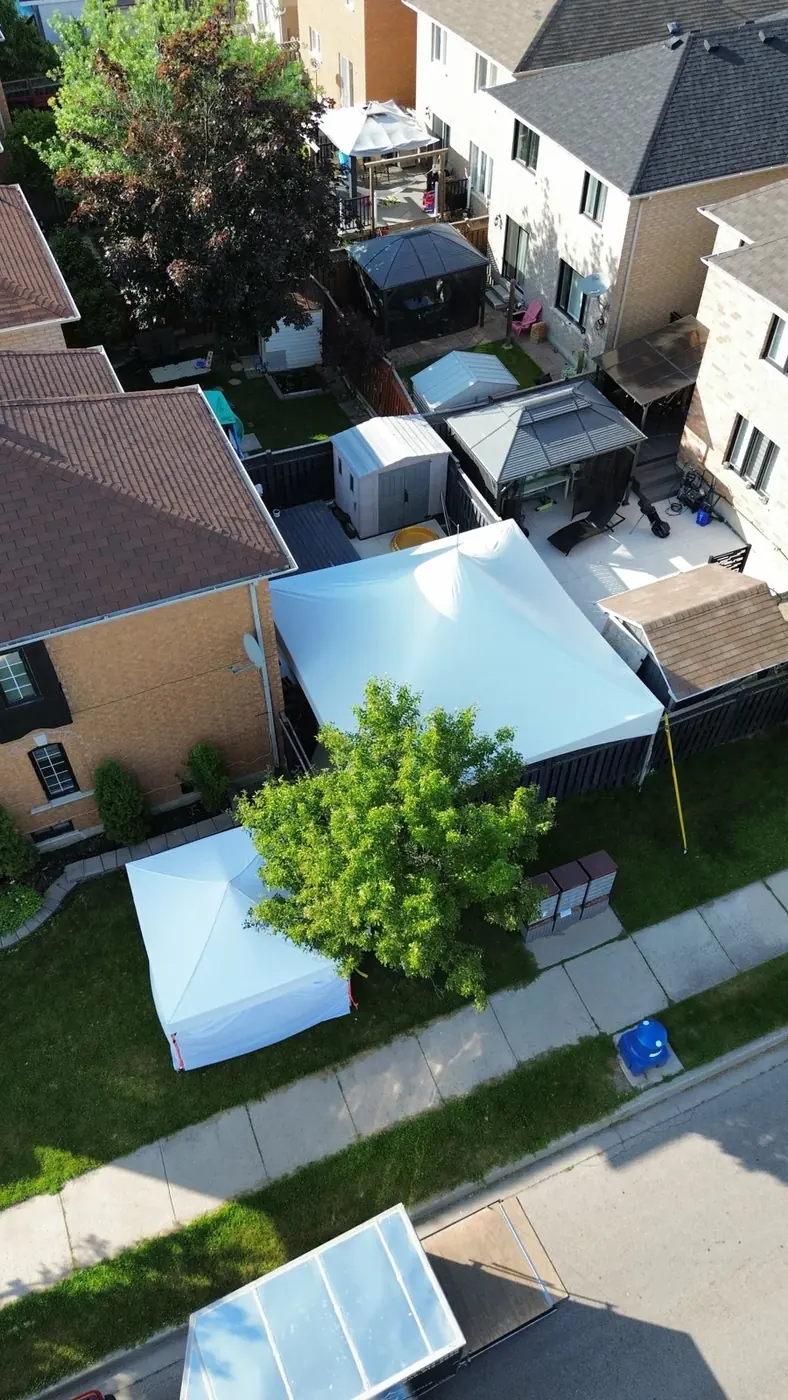 An intimate backyard wedding — 20 × 20 tent tent rental by Dhillon Tents